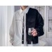 Kemeja Oversize Patchwork Monochrome Korean Style